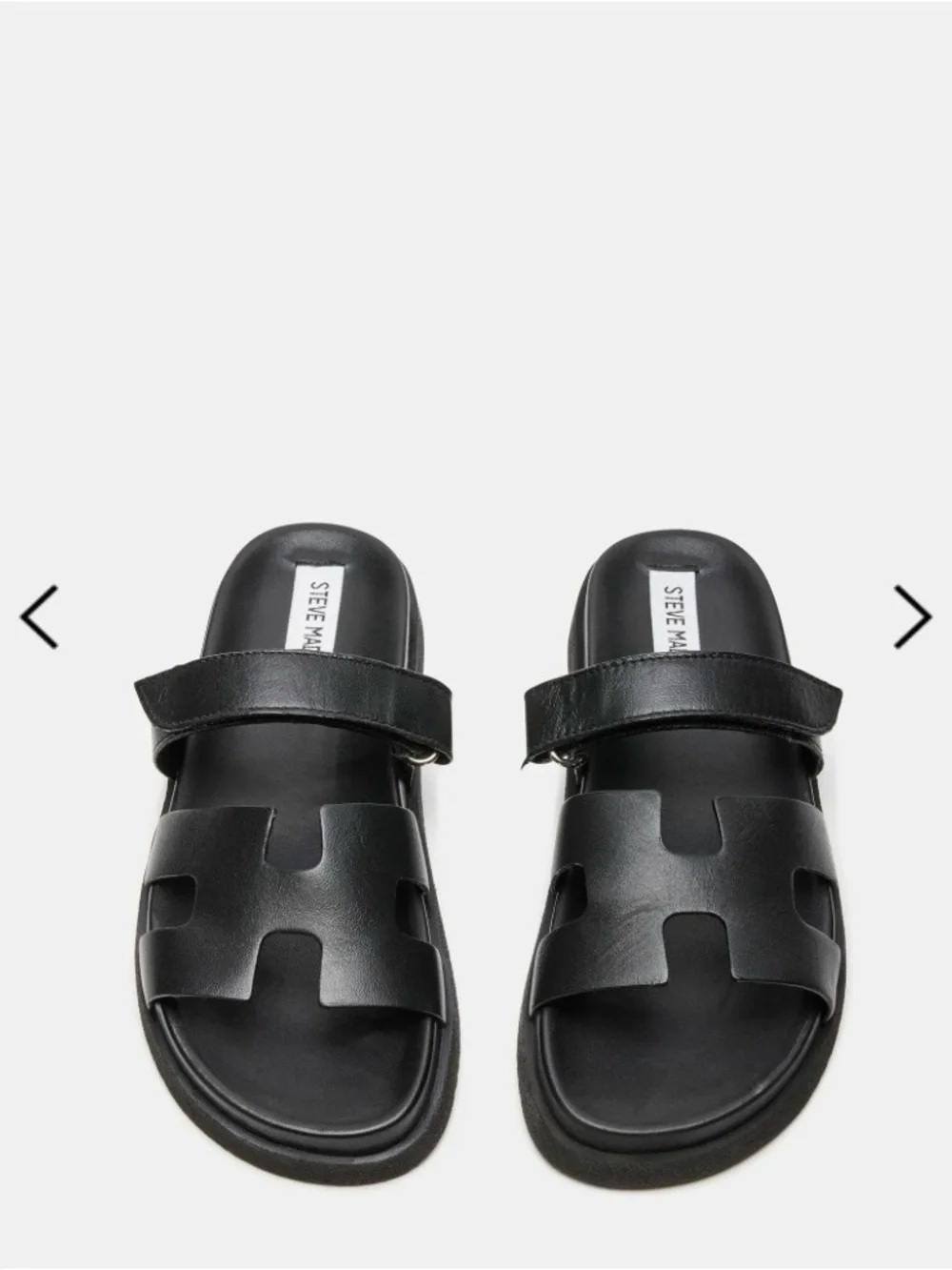Steve Madden Black Leather Slide Sandals